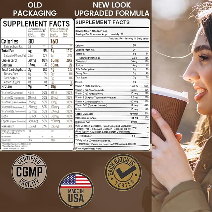 Collagen Keto Coffee Creamer Powder 12.22 oz, Pack of 12, Hydrolyzed Collagen Peptides with Coconut MCT Oil, Magnesium, Unflavored Protein Powder, Sugar Free Coffee Creamer for Smoothies