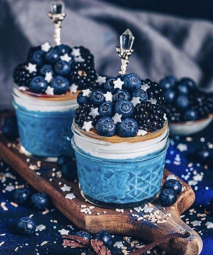 Blue Drink Spirulina Powder, Berry & Honey Refresher 12oz Blue Drink Mix Natural Food Colorant Perfect for Ice Mix Yogurts Baked Treats Loaded Tea Bubble Tea