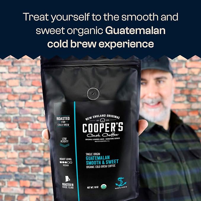 Organic Cold Brew Coffee - Guatemalan Coffee Beans Crafted For Cold Brewing - Whole Bean or Coarse Grind, Medium Roast, 5 lb