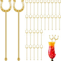 6 Inch Derby Drink Plastic Stirrers Swizzle Sticks for Cocktails Coffee Reusable U Shaped Horseshoe Drink Stirrers for Coffee Beverage Party Bar Weddings Events(Gold,60 Pcs)