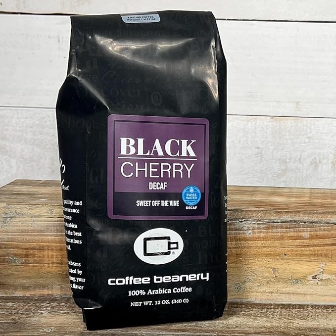 Coffee Beanery Black Cherry Flavored Coffee Swiss Water Process Decaf | 100% Specialty Arabica Coffee | 12oz bag (Automatic Drip)