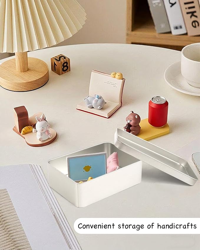 Metal Tins Box With Lid, 8 Pack Cookie Tins With Lids Tin Containers With Lids For Treats, Gifts, Favors, Candle And Crafts (4.2 x 2.75 x 1.57)