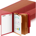48 Pcs Classification Folders Letter Size, Back to School Supply for Teacher, Student, 3 Dividers Pressboard File Folder Bulk with 2 Fasteners, 3.5 Inch Expanding File Organizer (Red)