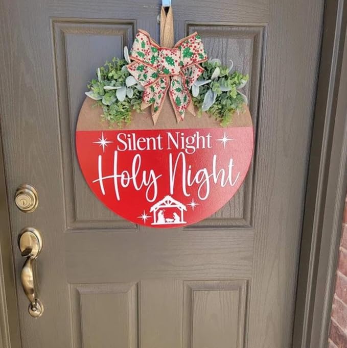 Large Christmas Stencils 12” Christmas Stencil for Painting on Wood Holiday Stencils for Crafts Reusable Merry Christmas Drawing Templates for Door Hanger Porch Wreath Doormat Decor