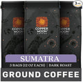 Copper Moon Ground Coffee, Dark Roast, Sumatra Blend, 12 Oz (Pack Of 3)