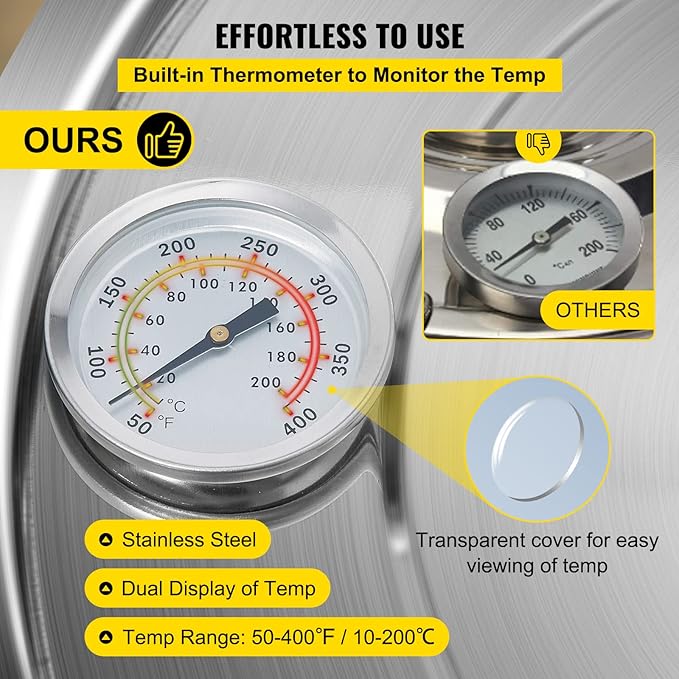 VEVOR Alcohol Still 13.2Gal/50L Alcohol Distiller Stainless Steel Distillery Kit for Alcohol With Copper Tube & Pump Home Brewing Kit Build-in Thermometer for DIY Whisky Wine Brandy