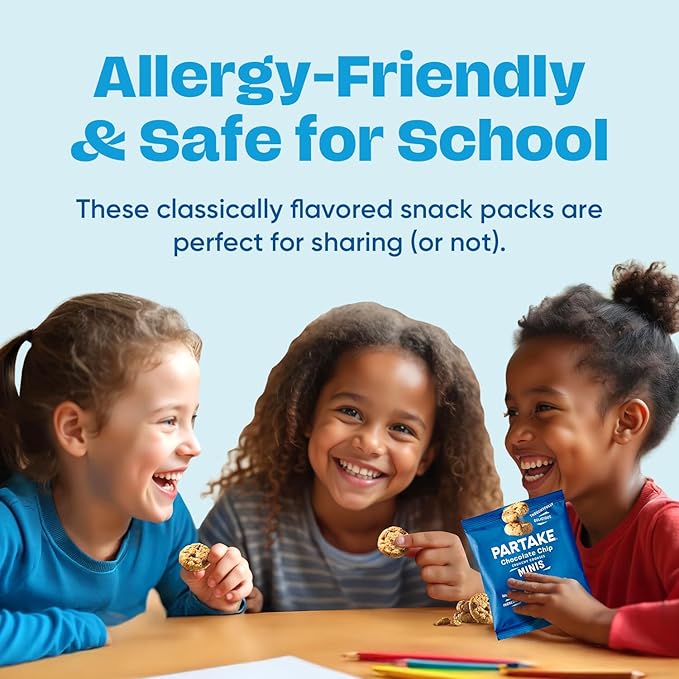 Gluten Free Partake Crunchy & Soft Baked Chocolate Chip Cookies Variety Pack - Vegan - Free From the Top 9 Allergens Including Dairy, Wheat, Soy, Eggs, & Peanuts - Non GMO - Safe School & Office Snack (5 Pack, 5.5oz Boxes)