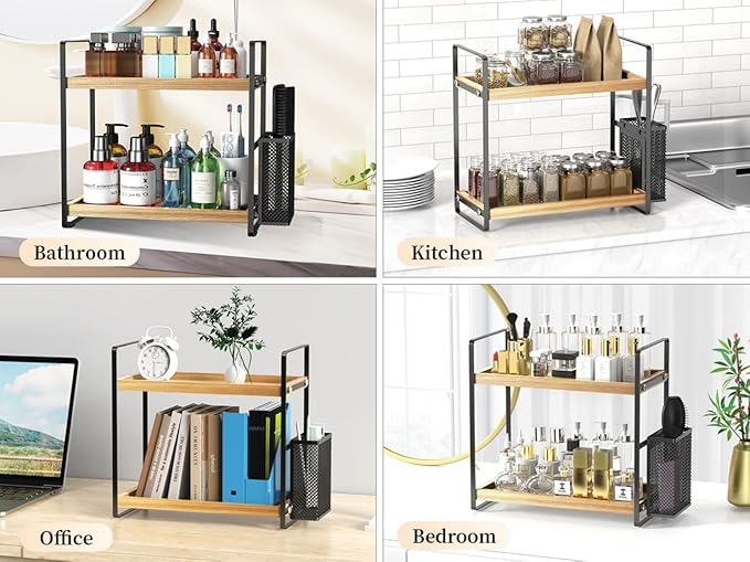 LEMIKKLE Coffee Bar Accessories and Coffee Mug Cup Holder, kitchen organizers and storage,Spice Rack Organizer for Countertop,Kitchen(basket)