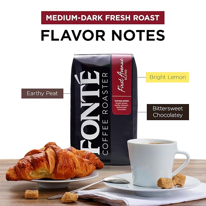 Fonte Coffee Roaster - Whole Bean Coffee - Medium-Dark Fresh Roast - Roasted in Seattle - Single Origin - Bright Lemon, Earthy Peat, Bittersweet Chocolate - 12 oz - First Avenue