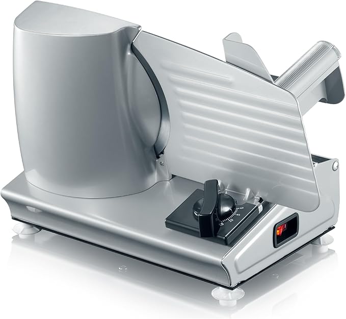 TOOGOOD 7.5" Meat Slicer, Electric Food Slicer Machine with Stainless Steel Blade, Adjustable Thickness for Home Use, Easy to Clean, Cuts Meat, Bread, Cheese and Deli, Sliver
