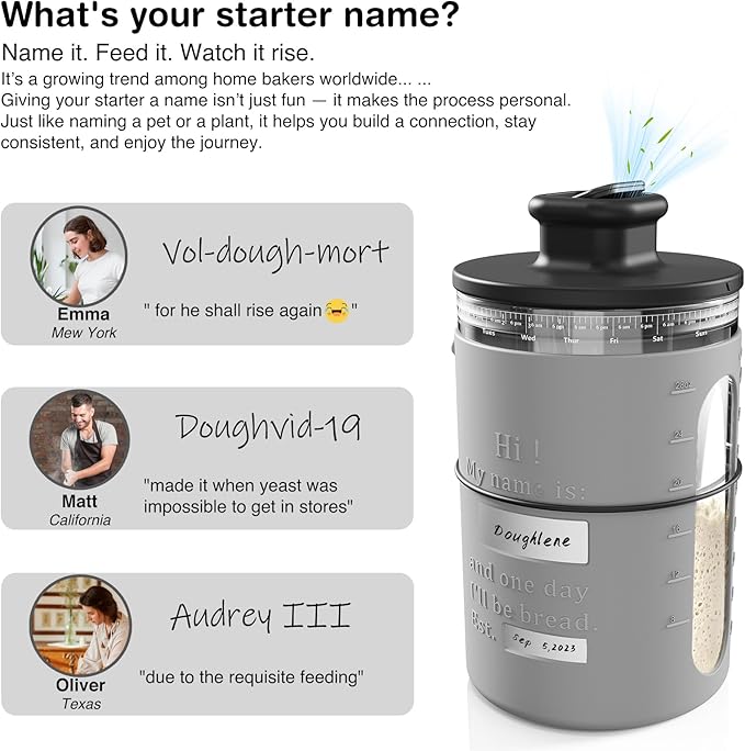 Sourdough Starter Warmer with Sourdough Starer Jar Set, Personalized 34oz Large Glass Fermentation Jar with Silicone Sleeve, Auto On/Off, 12H Timer – Ideal for Winter Home Baker White