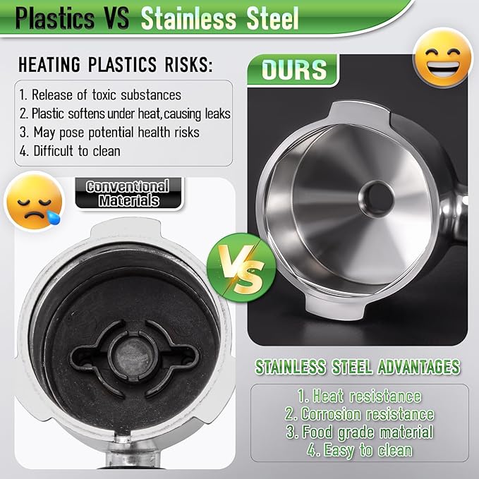 51mm 2 Ear Portafilter for DeLonghi EC200/EC221/EC330/EC152/EC0310- Stainless Steel Handle with Precision Basket and Siam Rosewood Grip