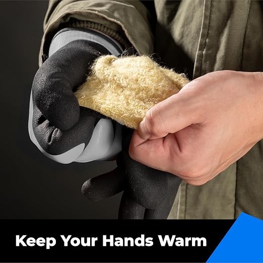 100% Waterproof Gloves for Men and Women, Winter Work Gloves for Cold Weather, Touchsreen, Thermal Gloves for Fishing, Gardening and Working in Freezer, With Grip, Grey, XX-Large