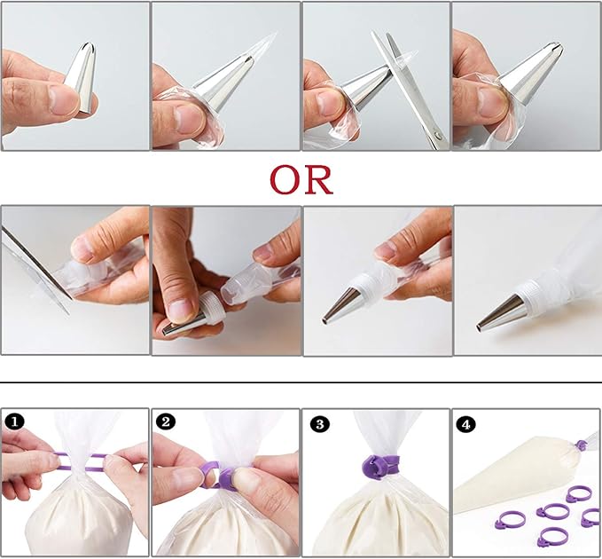 16 Inch Professional Piping Bags and Tips Set – 100Pcs Disposable Pastry Bags with Frosting Nozzles, Cake Decorating Kit for Cupcakes, Cookies, Icing, Perfect for Baking Tools and Kitchen Accessories