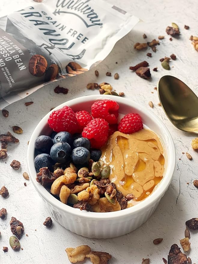 Wildway Keto Granola | Vanilla Bean Espresso | Grain-Free, Certified Gluten-Free Cereal | Vegan, Low Carb | No Sugar Added | Paleo-Friendly | Non-GMO Fruit & Nut Clusters | Nutrient-Rich | 8oz, 6 Pack
