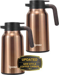 Thermal Coffee Carafe 70 oz - 36 Hour Hot Stainless Steel Carafes for Hot Liquids-Insulated Coffee Carafes For Keeping Hot/Cold Coffee, Tea, Water, Drink Dispenser for Parties(Black)