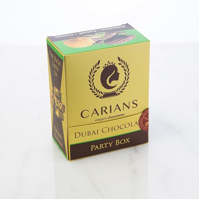 CARIANS One Bite Size Dubai Chocolate, 10 Pcs. Individually Wrapped Chocolate, Candy with Pistachio and Kataifi, Great for Gift Giving, Anniversary, Thanksgiving, Christmas