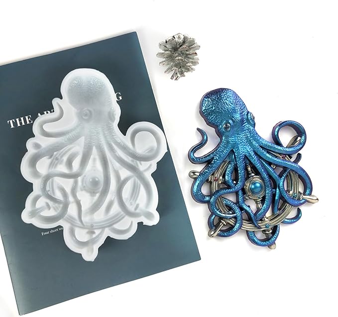 Octopus Resin Mold, Cute Silicone Octopus Epoxy Molds, 3D Large Animal Silicone Molds for Resin Casting, Wall Hanging, Desktop Ornament Home Decor (6), OSM-58
