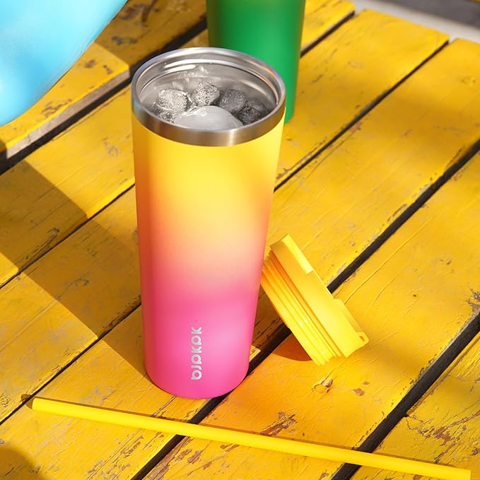 BJPKPK 30oz Tumbler With lid And Straw Stainless Steel Travel Coffee Mug Insulated Tumblers Cups,Light Blue Leopard