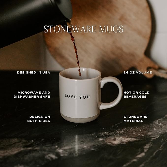 Sweet Water Decor Autumn Coffee Mug with Brown Leaves Design, 14oz Stoneware Cup for Tea & Cider, Microwave & Dishwasher Safe, Cozy Fall Gift