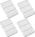 P&P CHEF Baking Cooling Rack Set for Cooking Roasting, 4-Piece Stainless Steel Wire Racks for Oven Use, Healthy & Dishwasher Safe, Rectangle, 8.6 Inch