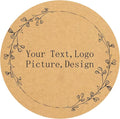 Custom Stickers Kraft Paper Labels Personalized Withe Text, Business Logo Customized Food Jars Labels Bakery Label Sticker Package Favor Canning Circle 100pcs (Style 5)