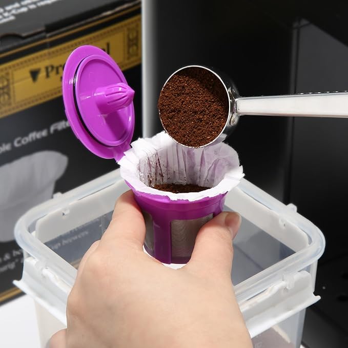 Pro Mael Disposable K Cup Coffee Filters for Keurig Single Cup, Use with Resusable K Cups, White (100 Count)