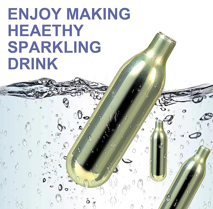 CO2 8g Soda Cartridges for Soda Maker Food Grade Seltzer Water Cartridges Non-Threaded Soda Chargers Compatible With Soda Siphons(10 Pcs)