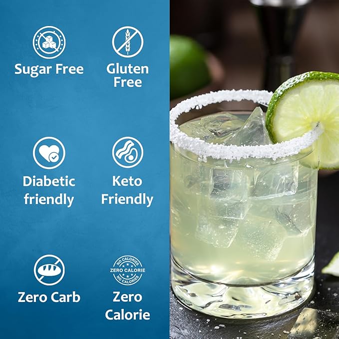 Syruvia Sugar Free Margarita Syrup, Flavored Syrup for Cocktails, Drinks, Lemonades, Iced Teas, and Desserts – 25.4 fl oz, With Pump