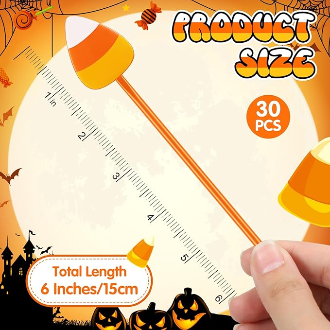 30 Pcs Halloween Swizzle Sticks Plastic Coffee and Cocktail Stirrers Fall Thanksgiving Drink Stirrers Cocktail Mixers for Halloween Fall Autumn Party Tea Coffee Bar Decoration(Popcorn)