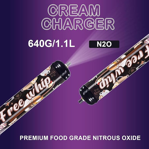 1.1L Whipped Cream Charger (3 Pack) 640G Tank Food Grade WhipPropellant perfect fordesserts&pastries-Original