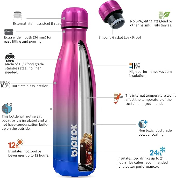 BJPKPK 17oz Insulated Stainless Steel Water Bottle Travel Sports Water Bottles,Wonderland