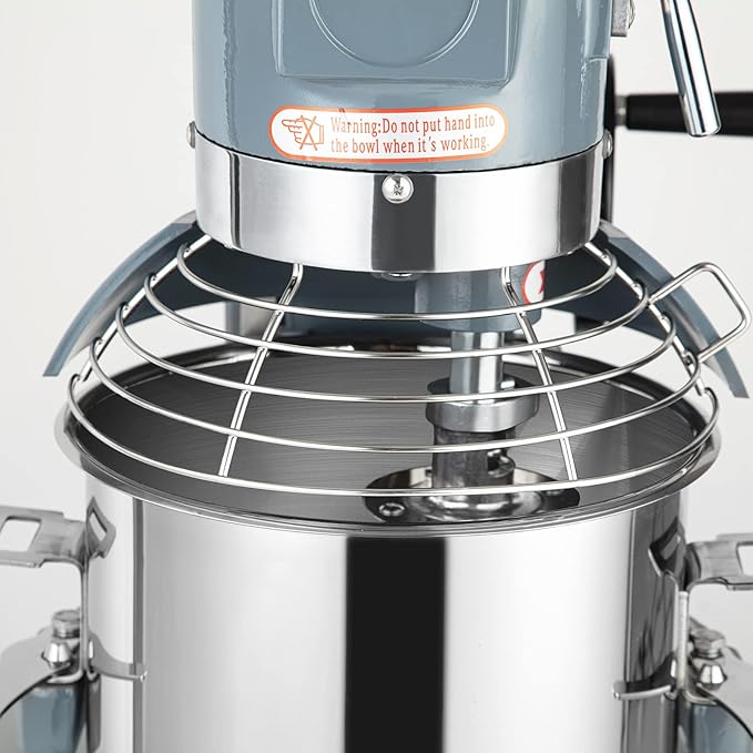 30QT Commercial Mixer, 1250W Stainless Steel Commercial Food Mixer with 3 Speed Adjustable, Large Capacity Commercial Stand Mixer Food Mixing Machine for Bakery Pizzeria Restaurant