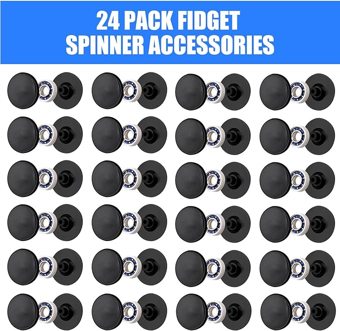 NiArt Fidget Spinner Toy DIY Bearing with Caps Set 24-Pack, MR137 0.5" Single-Sealed Chrome Steel Bearing Balls Replacement High Speed 13mmx7mmx4mm Epoxy Resin Casting Craft Skateboard Stress Reliever