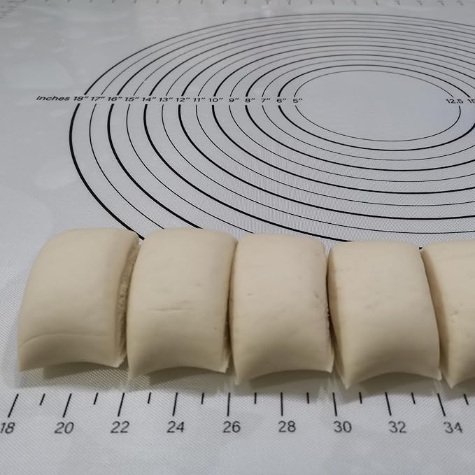 Yansumi Silicone Pastry Mat Extra Large Non-Slip Mat for Rolling Dough Pie Crust and Baking Non-Stick with Measurements (16x12,Black)