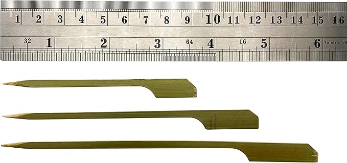 1000 Count | KingSeal Natural Green Bamboo Wood Paddle Picks, Skewers for Appetizers and Cocktails, 3.5 Inches, Bulk Pack - 10 Packs of 100
