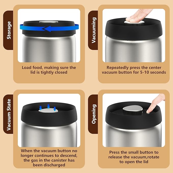 Vacuum Glass Jar with Airtight Lid,41floz/1200ml Borosilicate Glass Coffee Canister Container,Perfect for Coffee Beans & Grounds,Loose Leaf Tea,Candy,Sugar,Nuts,Spices