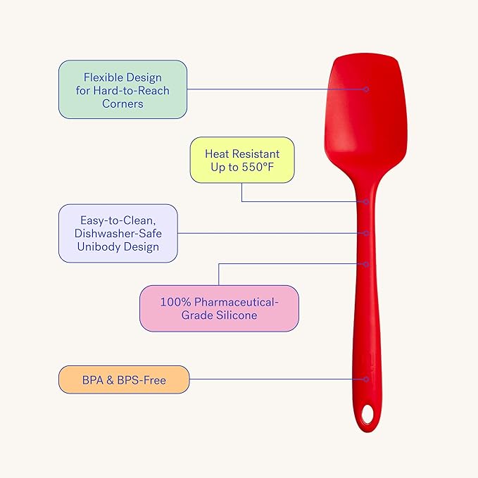 GIR: Get It Right Silicone Spoonula Spatula - 11-Inch Skinny Studio White - Heat-Resistant & Nonstick Silicone Kitchen Utensils - Serving & Scraping
