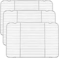 Baking Cooling Rack Set of 3, P&P CHEF Stainless Steel Cooking Roasting Drying Wire Racks, 16.6” x 11.6” Inches to Fit Half Sheet Pan, Non-toxic & Durable, Oven & Dishwasher Safe