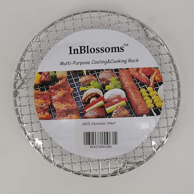 Versatile Round 304 Stainless Steel Cooling Rack Baking,Heat Resistant Rust Proof Sturdy Durable Dia 11.6"