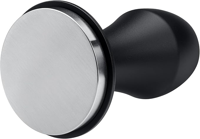 Normcore 58mm Coffee Tamper V4.1 with Click Feedback, Self-Leveling Spring-Loaded Design, 304 Stainless Steel Flat Base for 58mm Espresso Portafilters, Black Anodized Aluminum Handle