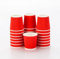 500-CT Disposable Red 4-OZ Hot Beverage Cups with Ripple Wall Design: No Need for Sleeves - Perfect for Cafes - Eco-Friendly Recyclable Paper - Insulated - Wholesale Takeout Coffee Cup
