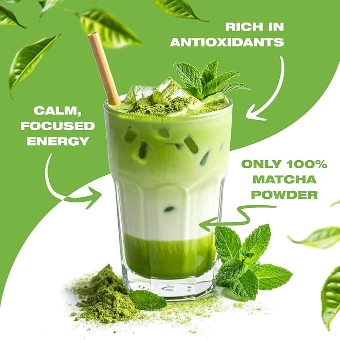 Organic Matcha Green Tea Powder (1lb) – Certified USDA Organic Powder for Matcha Latte, Tea, and Smoothies – Kosher, Non-Gmo, Antioxidant Rich Fruit Tea by Total Tea