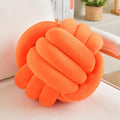 Decorative Throw Knot Pillow Ball for Home Chair Sofa Couch Bed Aesthetic Round Velvet Knotted Pillow Cushion (Orange, 8 inches)
