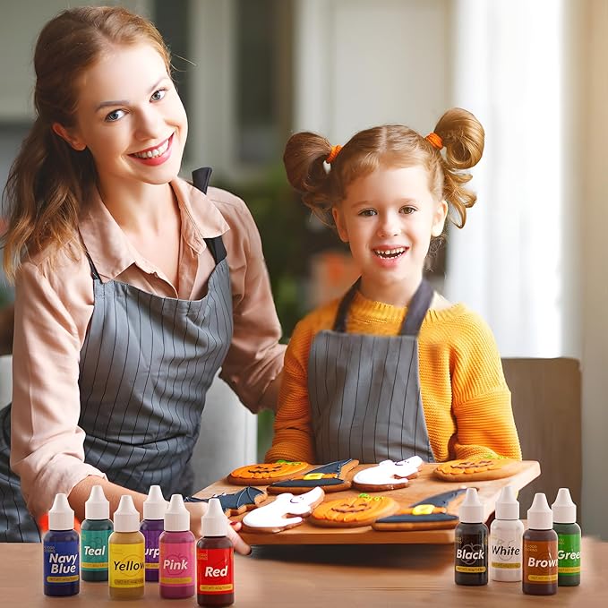 Gel Food Coloring for Cake Decorating - 40g Concentrated Assorted Edible Colors - Vibrant Tasteless Food Dye Professional-Grade Dye for Easter Eggs Fondant Cookies Frosting Royal Icing Baking - Teal
