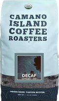 Camano Island Coffee Roasters Decaf Espresso Blend, Whole Bean 2lb, Fresh Dark Roast Swiss Water Processed, USDA Organic, Fairly Traded, Shade Grown Top 1% Arabica, Sweet Molasses, Mixed Berry Flavor