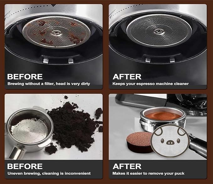 51mm Espresso Puck Screen, Lower Shower Screen, Metal Coffee Reusable Filter for 51mm Espresso Portafilter Basket, 1.7 Thickness(Doggie)