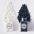 Edible Black and White Sprinkles, White Pearl Sprinkles, Black Sugar Pearls, Edible Pearls for Cake Decorating, Cupcakes, Ice Cream Toppers, Macarons, and Cookies(4.23oz)