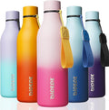 BJPKPK Insulated Water Bottles, 25 oz Stainless Steel Metal Water Bottle with Strap, BPA Free Leak Proof Thermos, Mugs, Flasks, Reusable Water Bottle for Sports & Travel, Cherry