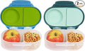 b.box Snack Box (2-pack) Reusable Snack Containers with Lids – Bento Box for Kids & Toddlers, Leakproof Lunch Box, BPA-Free and Dishwasher Safe Snack Container(O'Breeze + Emerald, 1 3/4 Cup)